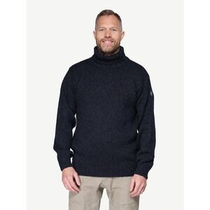 Devold of Norway Nansen High Neck Wool Sweater Navy Blue Mens M Nordic Winter